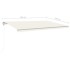 Toldo manual retráctil con luz LED crema 5x3,5