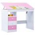Escritorio infantil de dibujo inclinable rosa y
