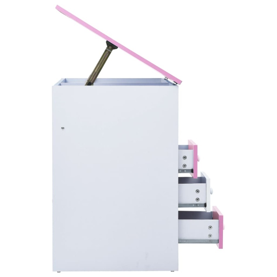 Escritorio infantil de dibujo inclinable rosa y