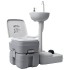 Set de lavabo con pedestal e inodoro portátil para camping