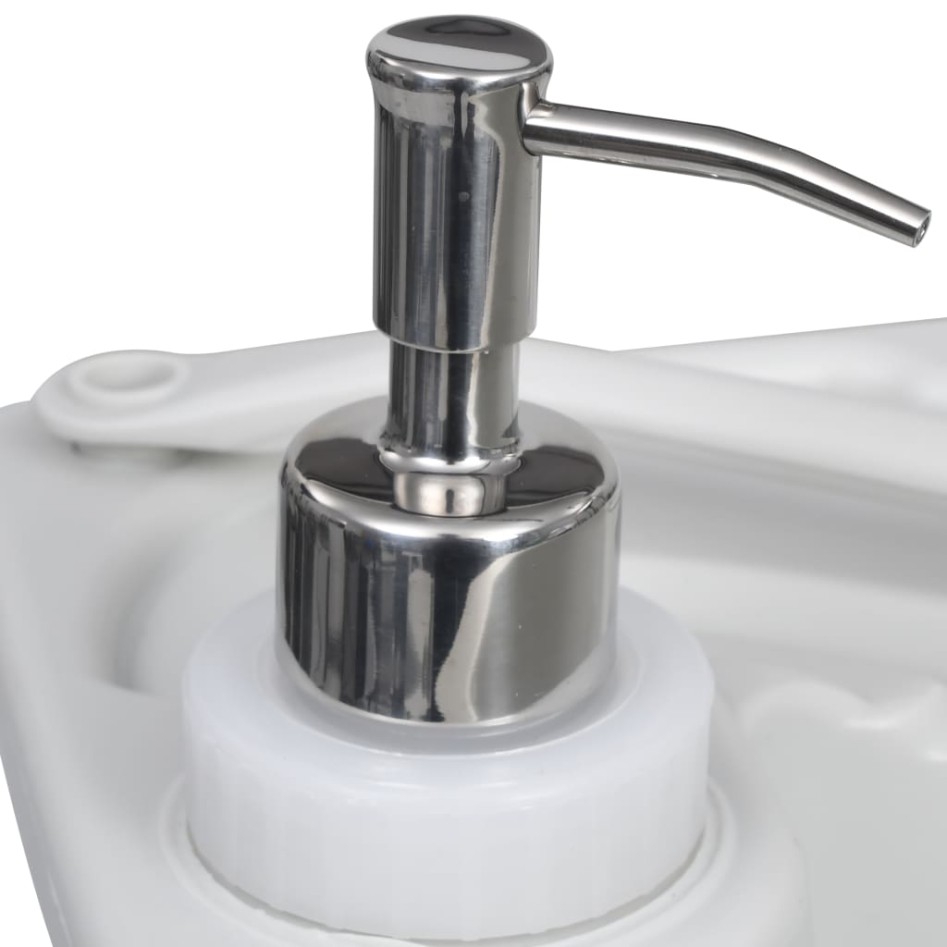 Set de lavabo con pedestal e inodoro portátil para camping