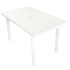 Mesa de jardín de plástico blanca 126x76x72