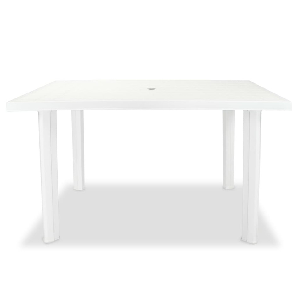 Mesa de jardín de plástico blanca 126x76x72
