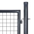 Puerta de malla de jardín acero galvanizado gris 85,5x100