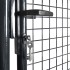 Puerta de malla de jardín acero galvanizado gris 85,5x100