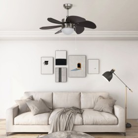 Ventilador de techo con lámpara marrón oscuro 76