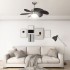 Ventilador de techo con lámpara marrón oscuro 76