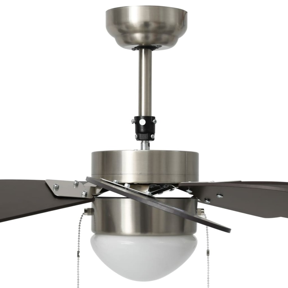 Ventilador de techo con lámpara marrón oscuro 76