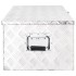 Caja de almacenaje de aluminio plateado 90x47x33,5