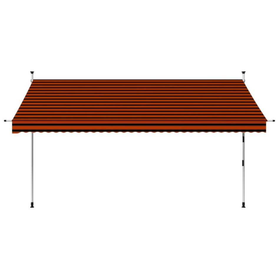Toldo manual retráctil naranja y marrón 350