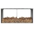 Casetilla para leña acero galvanizado antracita 330x92x153