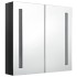 Armario de baño con espejo LED negro brillante 62x14x60