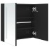 Armario de baño con espejo LED negro brillante 62x14x60