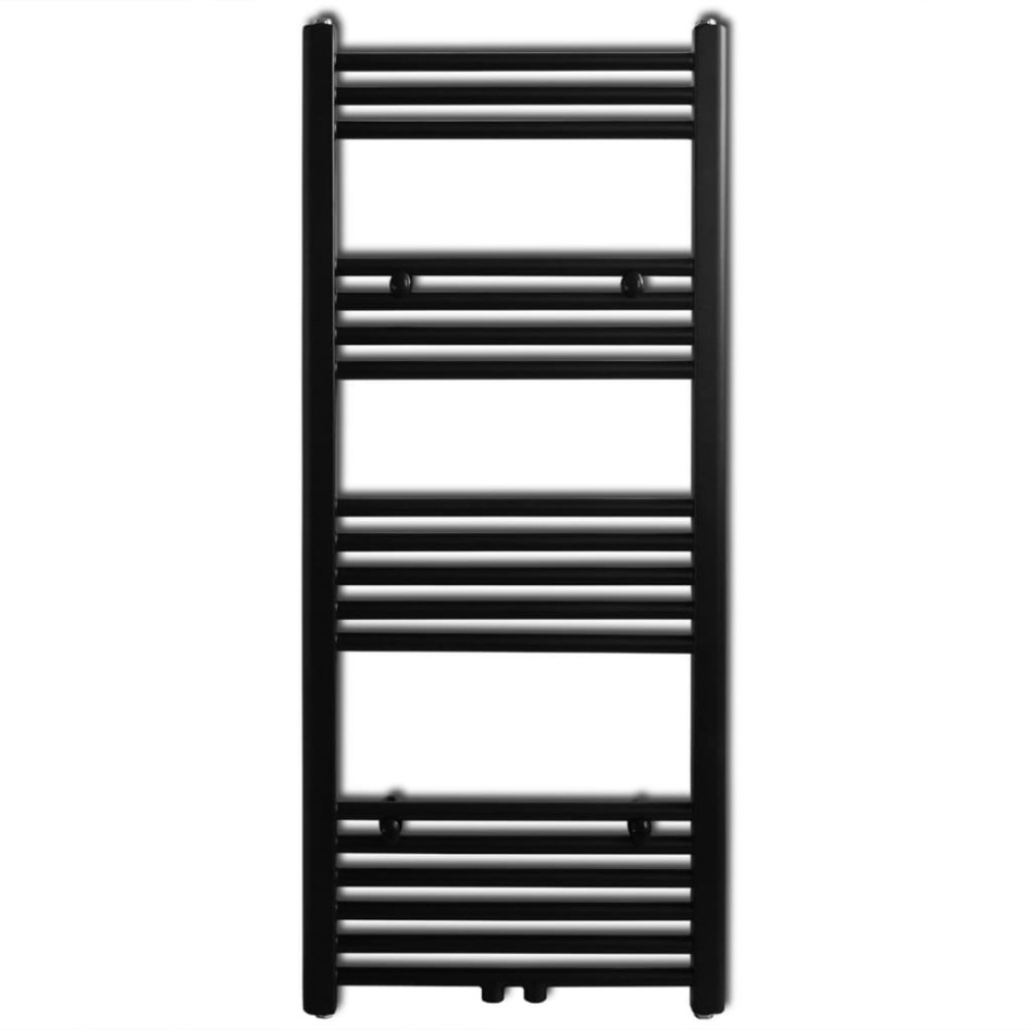 Radiador toallero de baño recto negro 500 x 1160