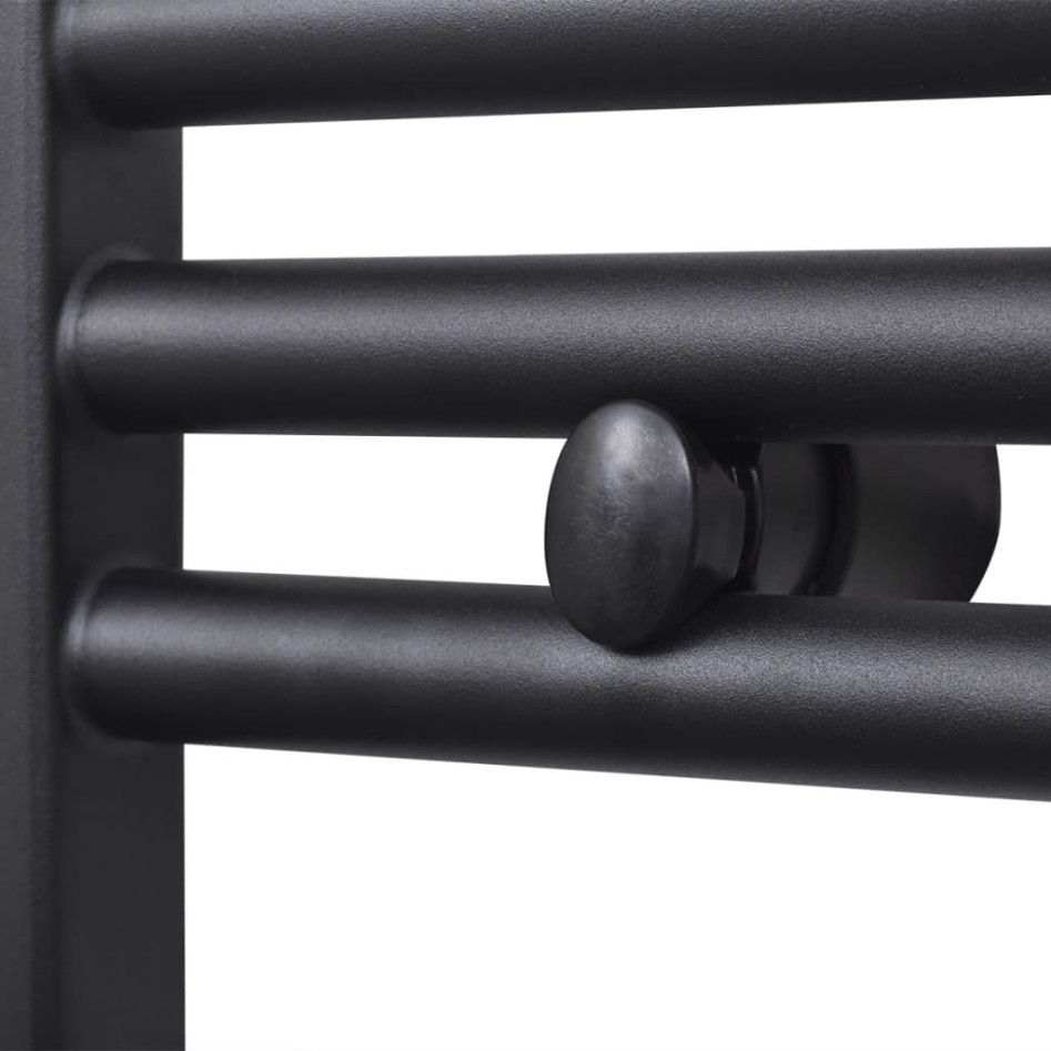 Radiador toallero de baño recto negro 500 x 1160
