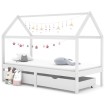 Estructura de cama infantil cajones madera pino blanco 90x200cm