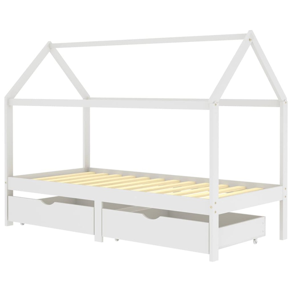 Estructura de cama infantil cajones madera pino blanco