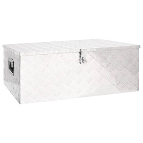 Caja de almacenaje de aluminio plateado 100x55x37