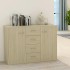 Aparador de madera contrachapada color roble Sonoma 60x30x70