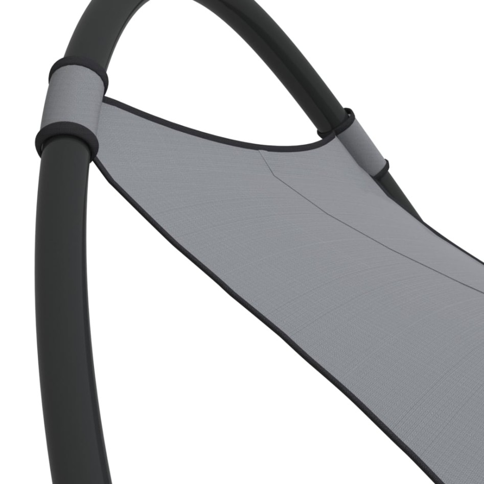 Tumbona mecedora con ruedas acero y tejido textilene