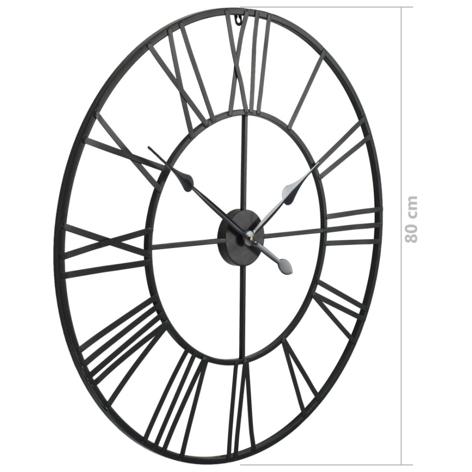 Reloj de pared vintage movimiento cuarzo metal 80 cm