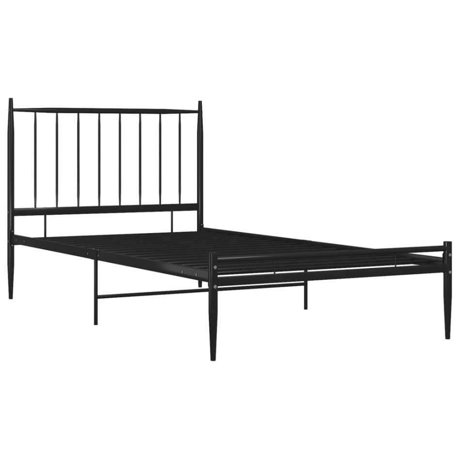 Estructura de cama sin colchón metal negro 90x200