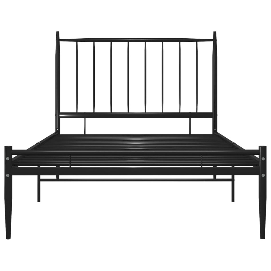 Estructura de cama sin colchón metal negro 90x200