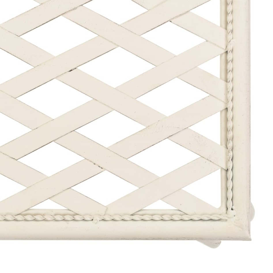 Banco tumbona de jardín de acero blanco envejecido 128