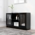 Vitrina de madera contrachapada negro 120x30,5x70
