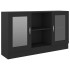Vitrina de madera contrachapada negro 120x30,5x70