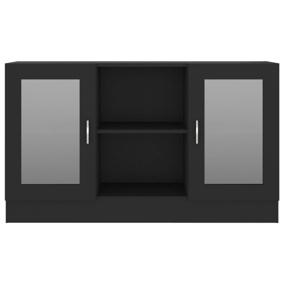 Vitrina de madera contrachapada negro 120x30,5x70