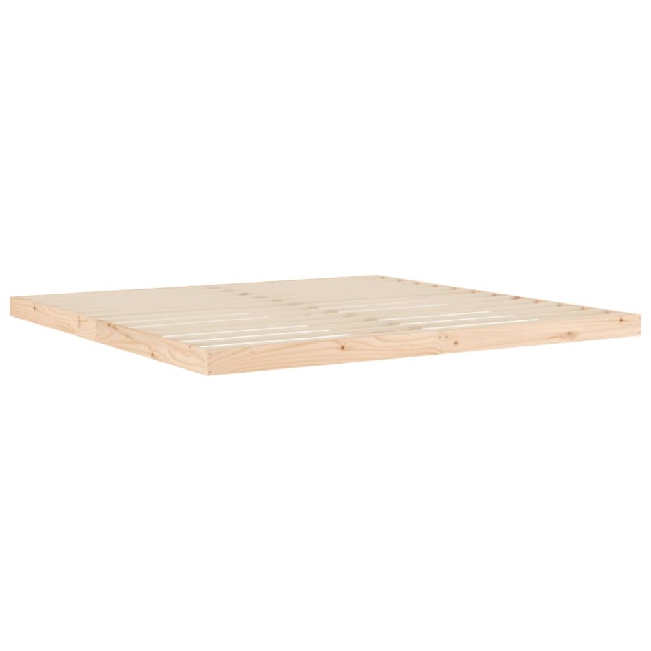 Estructura de cama sin colchón madera maciza de pino 200x200