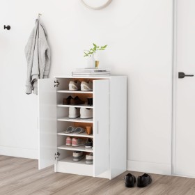 Mueble zapatero de madera contrachapada blanco 60x35x92