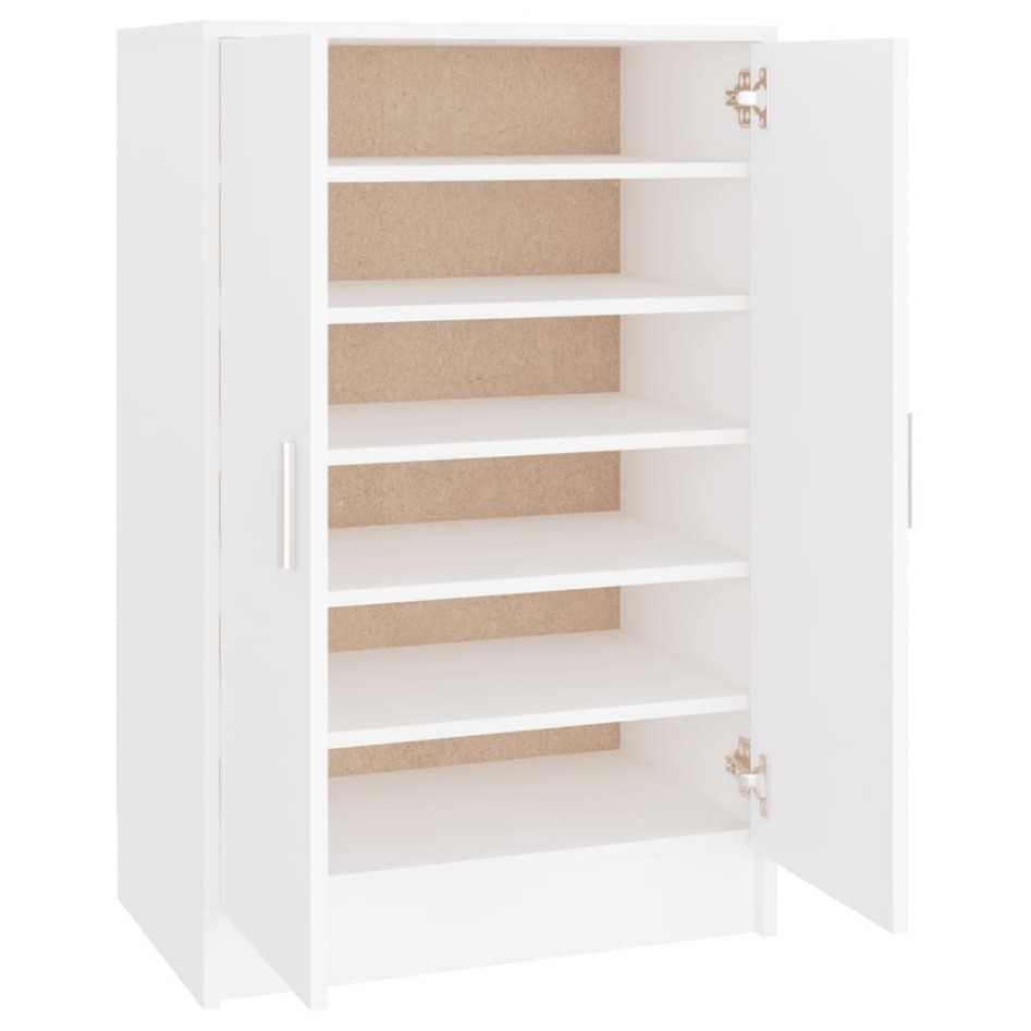 Mueble zapatero de madera contrachapada blanco 60x35x92