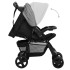 Carrito de bebés 2 en 1 de acero gris claro y