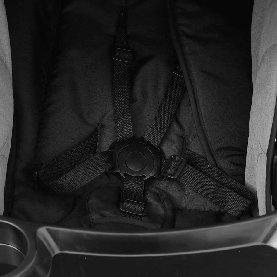 Carrito de bebés 2 en 1 de acero gris claro y