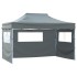 Carpa pleglable Pop-up con 4 paredes 3x4,5 m gris