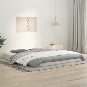 Cama sin colchón madera maciza de pino blanca 180x200