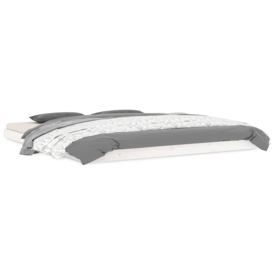 Cama sin colchón madera maciza de pino blanca 180x200