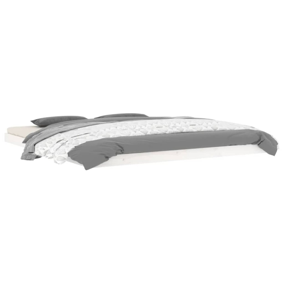 Cama sin colchón madera maciza de pino blanca 180x200