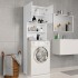 Armario de lavadora madera contrachapada blanco 64x25,5x190