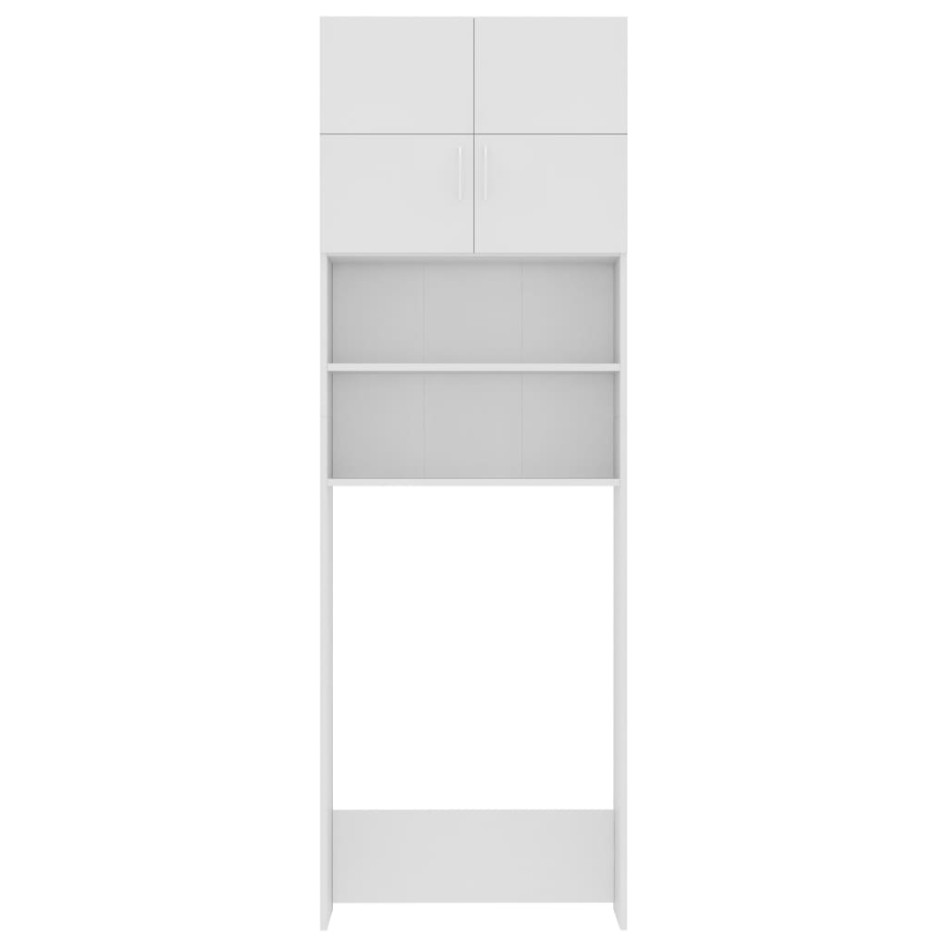 Armario de lavadora madera contrachapada blanco 64x25,5x190