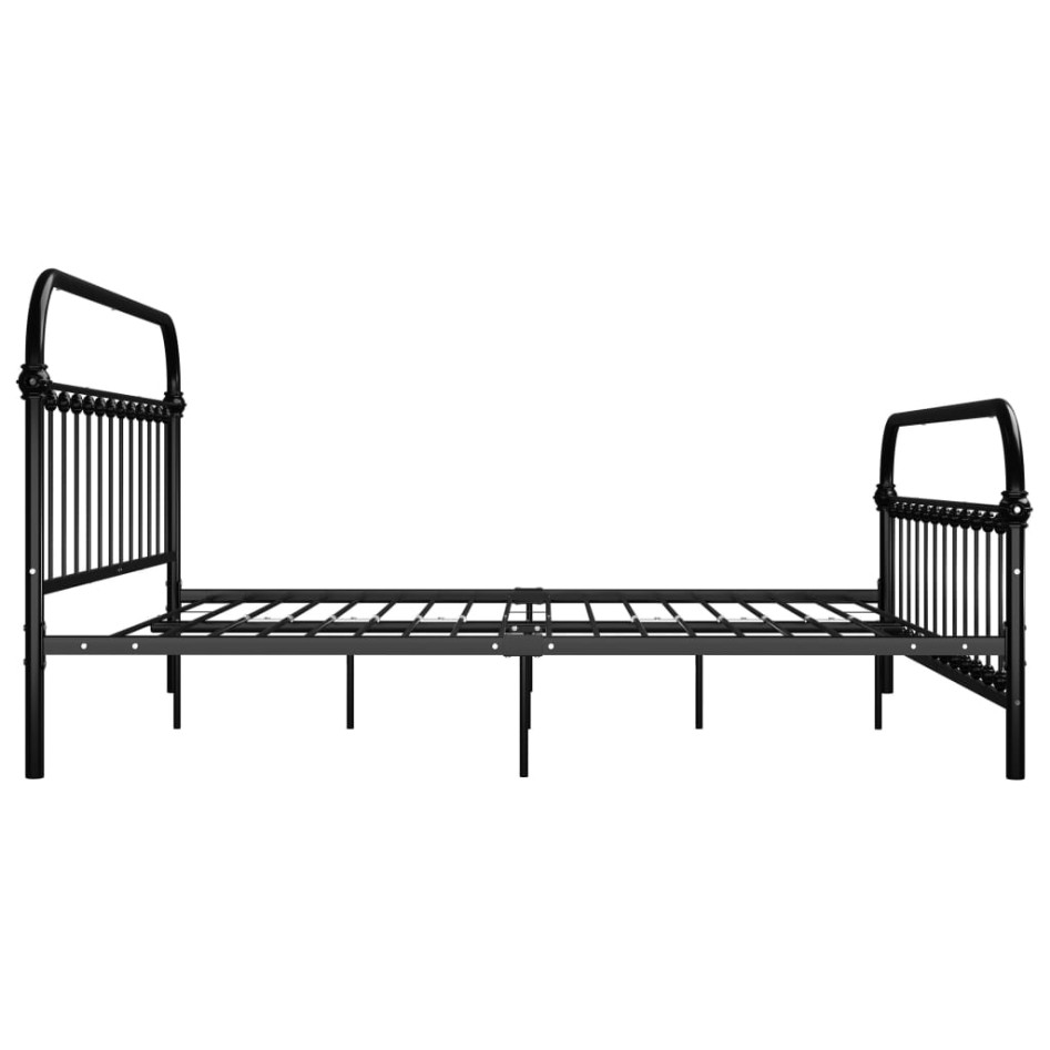 Estructura cama sin colchón con cabecero metal negro 180x200
