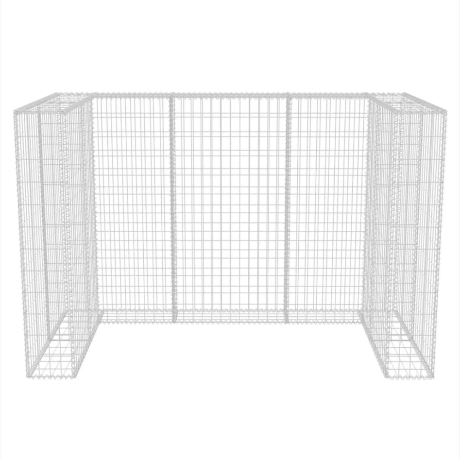 Gavión doble para cubo de basura acero 180x100x120