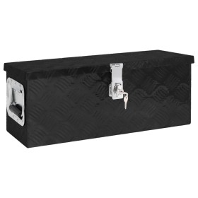 Caja de almacenaje de aluminio negro 60x23,5x23