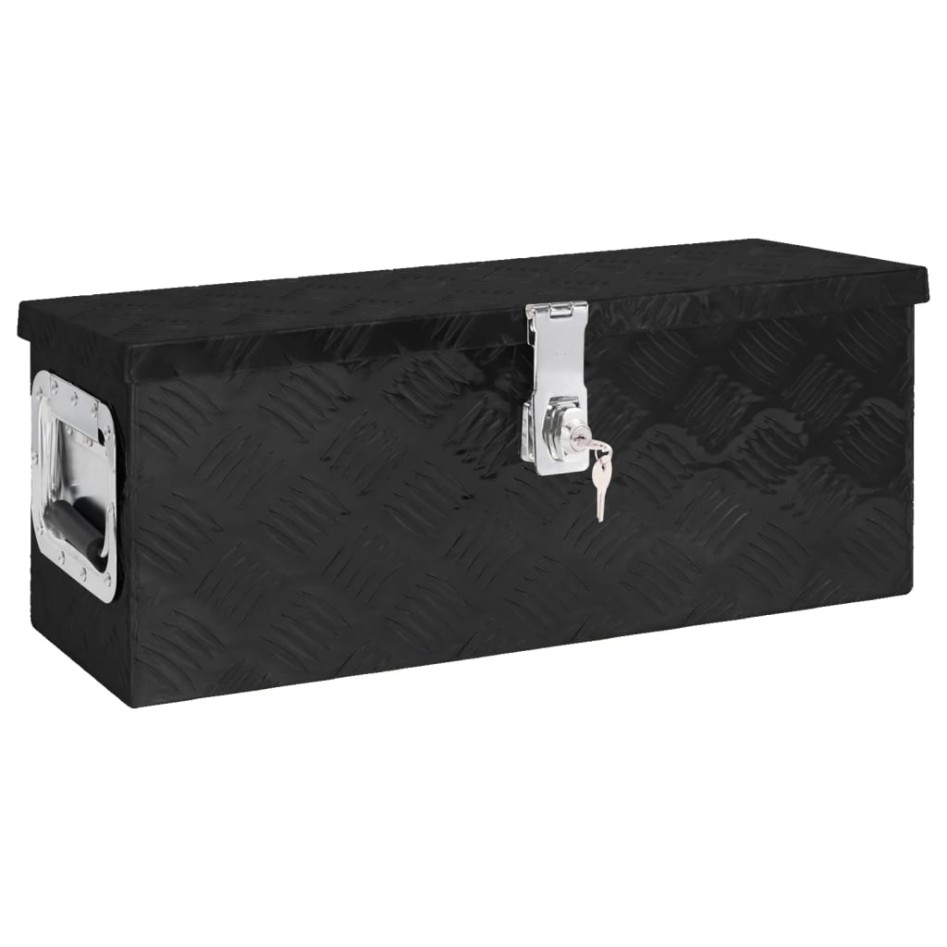 Caja de almacenaje de aluminio negro 60x23,5x23