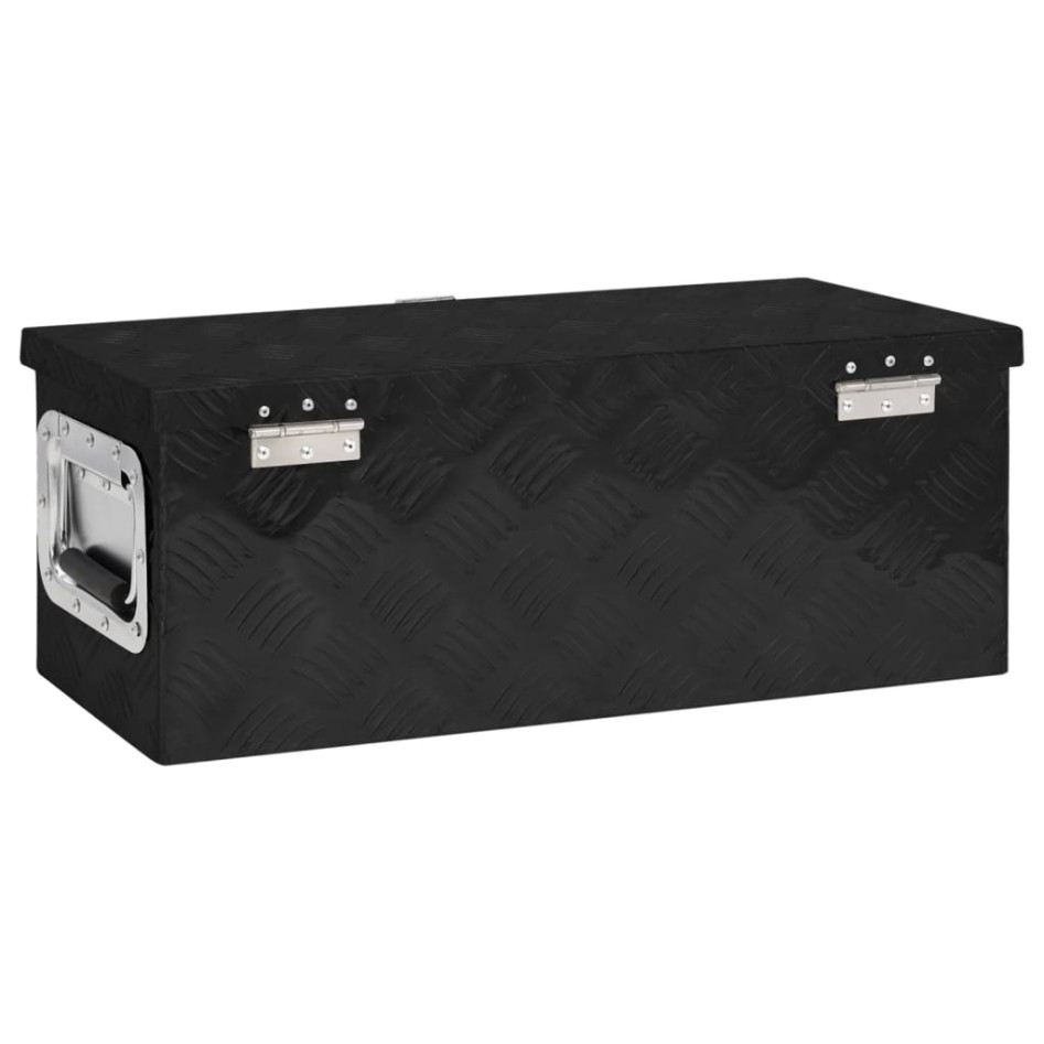 Caja de almacenaje de aluminio negro 60x23,5x23