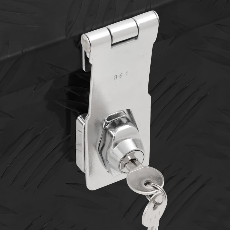 Caja de almacenaje de aluminio negro 60x23,5x23