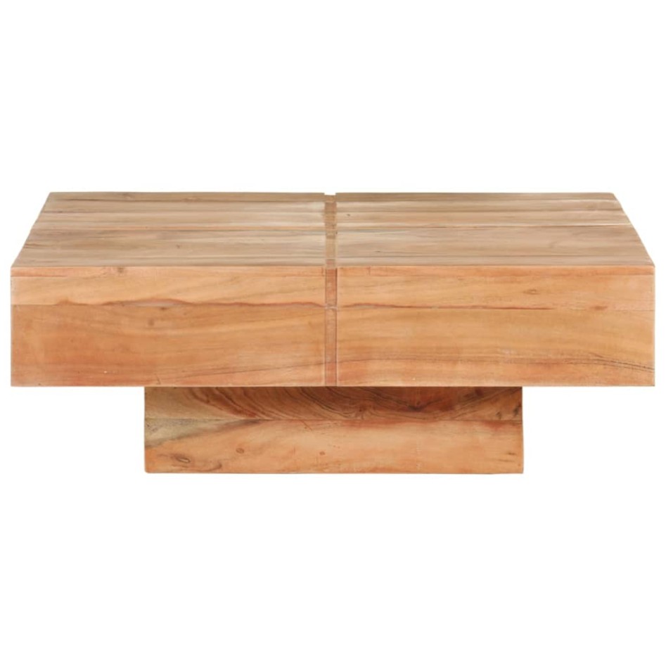 Mesa de centro de madera maciza de acacia 80x80x28