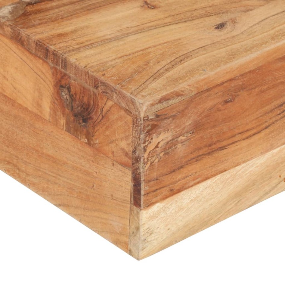 Mesa de centro de madera maciza de acacia 80x80x28